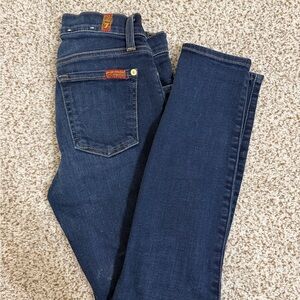 7 For All Mankind Dark Blue Skinny Jeans